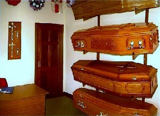Many varieties of beautifully finished coffins can be viewed in our showrooms